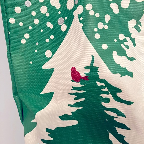 Barnes & Noble Retired Tote Bag NWT holiday sparkle cardinal - Picture 1 of 11